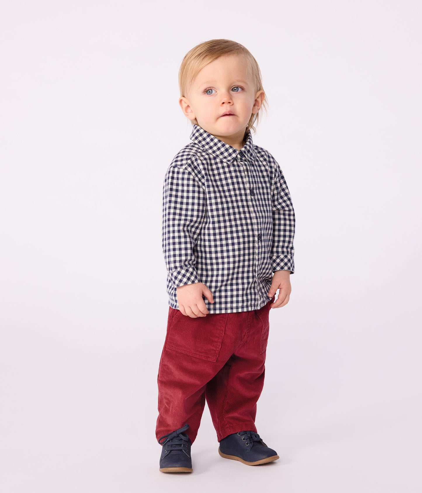 Chemise bébé en flanelle à carreaux