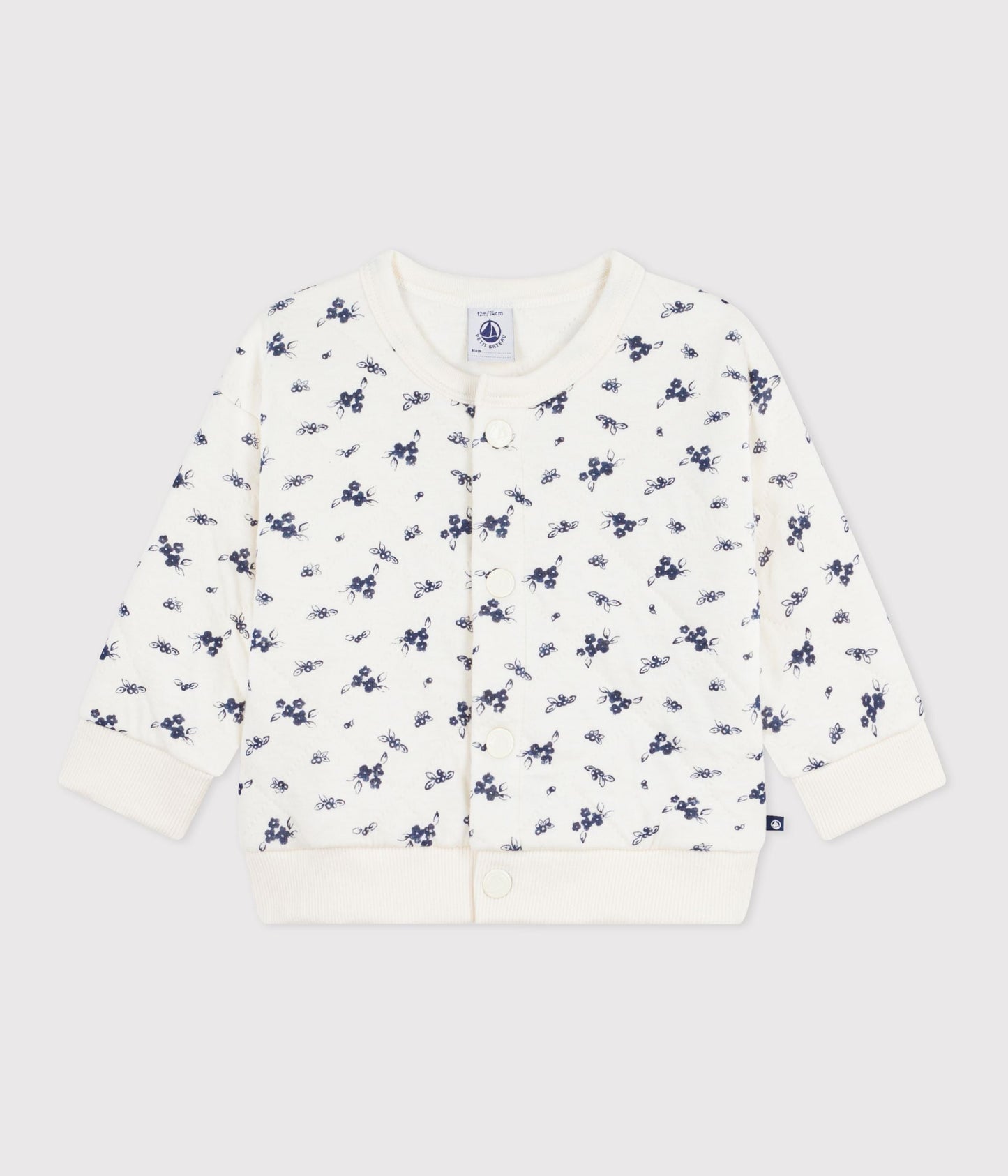Cardigan bébé en coton, imprimé à fleurs