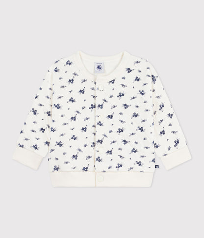 Cardigan bébé en coton, imprimé à fleurs