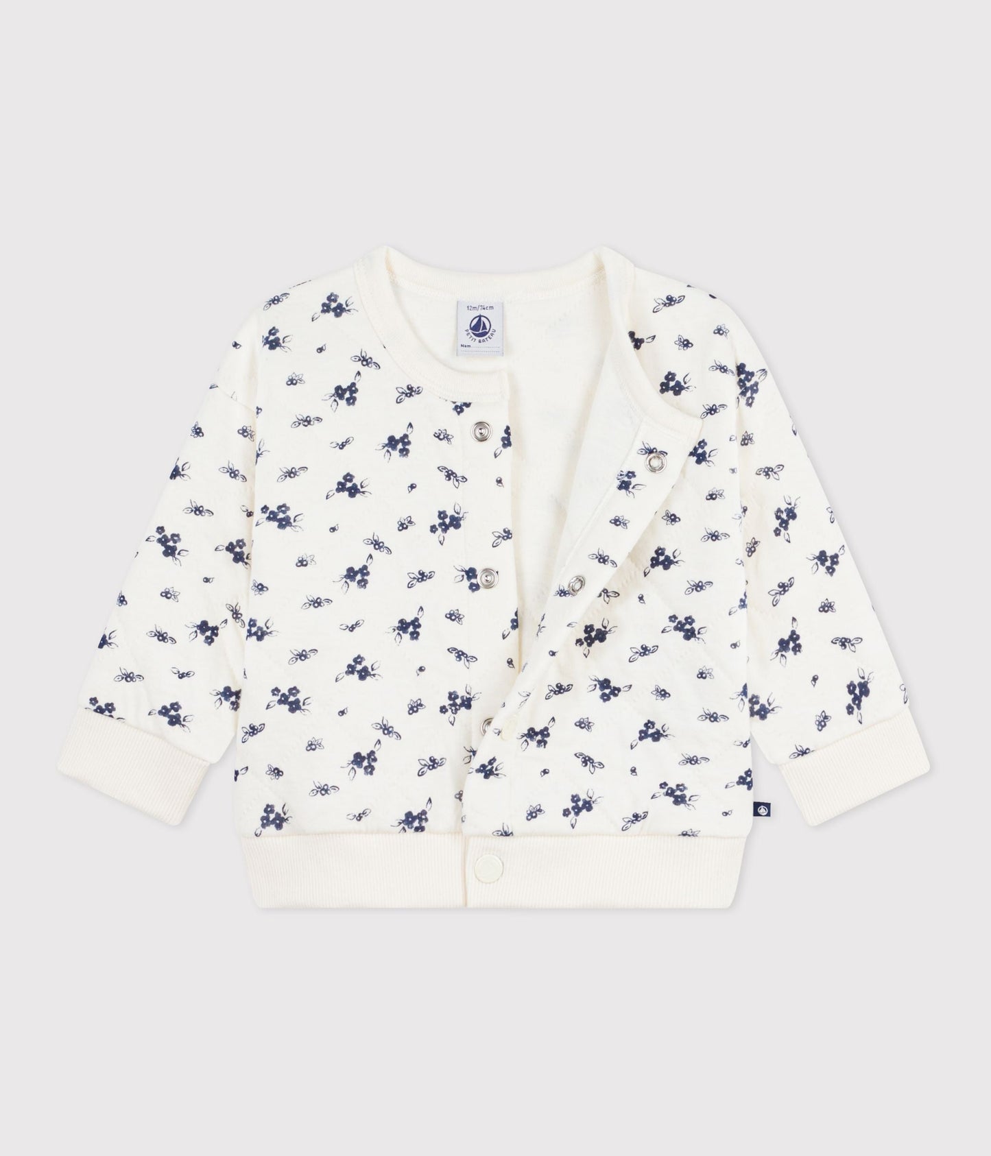 Cardigan bébé en coton, imprimé à fleurs