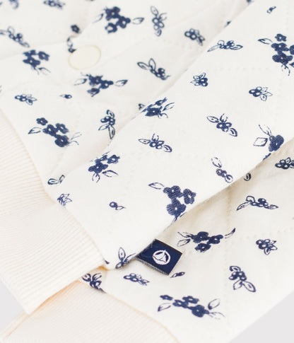 Cardigan bébé en coton, imprimé à fleurs