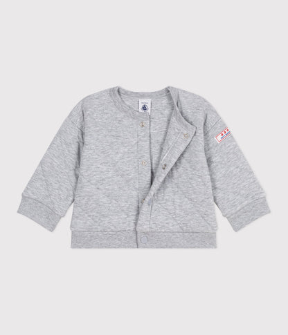 Cardigan bébé en coton épais uni