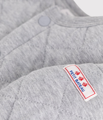 Cardigan bébé en coton épais uni