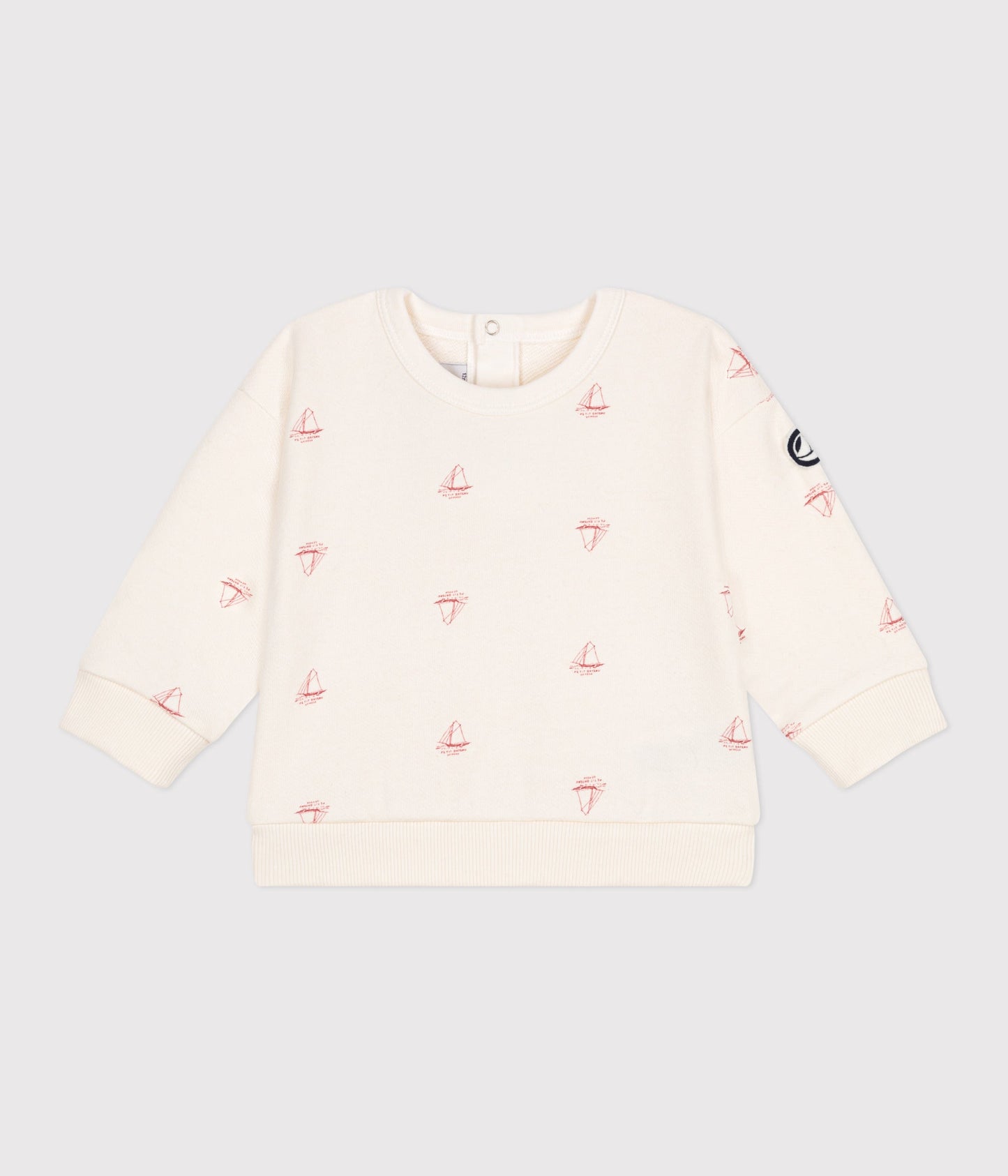 Sweatshirt bébé en coton imprimé bateau vintage