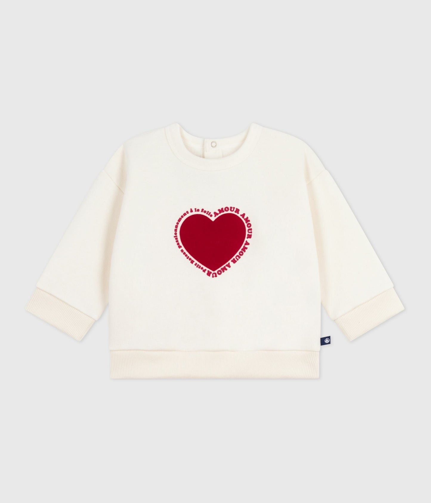 Sweatshirt bébé en coton motif cœur