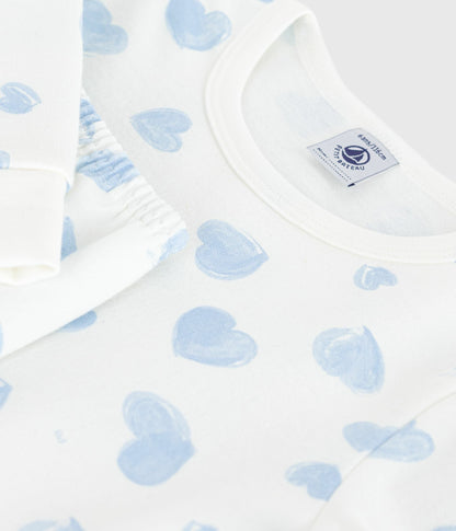 Pyjama enfant en molleton imprimé cœurs