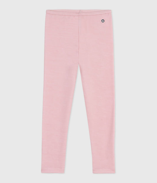Legging enfant en laine et coton uni