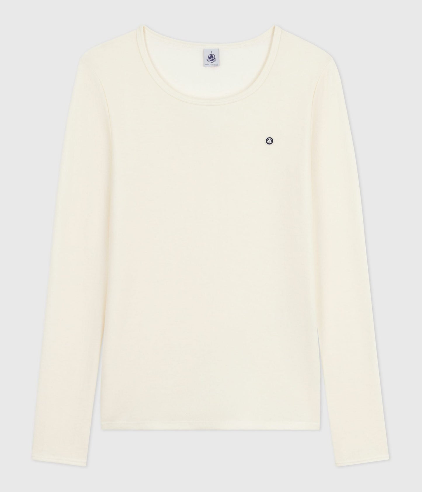 Tee-shirt femme en laine et coton manches longues