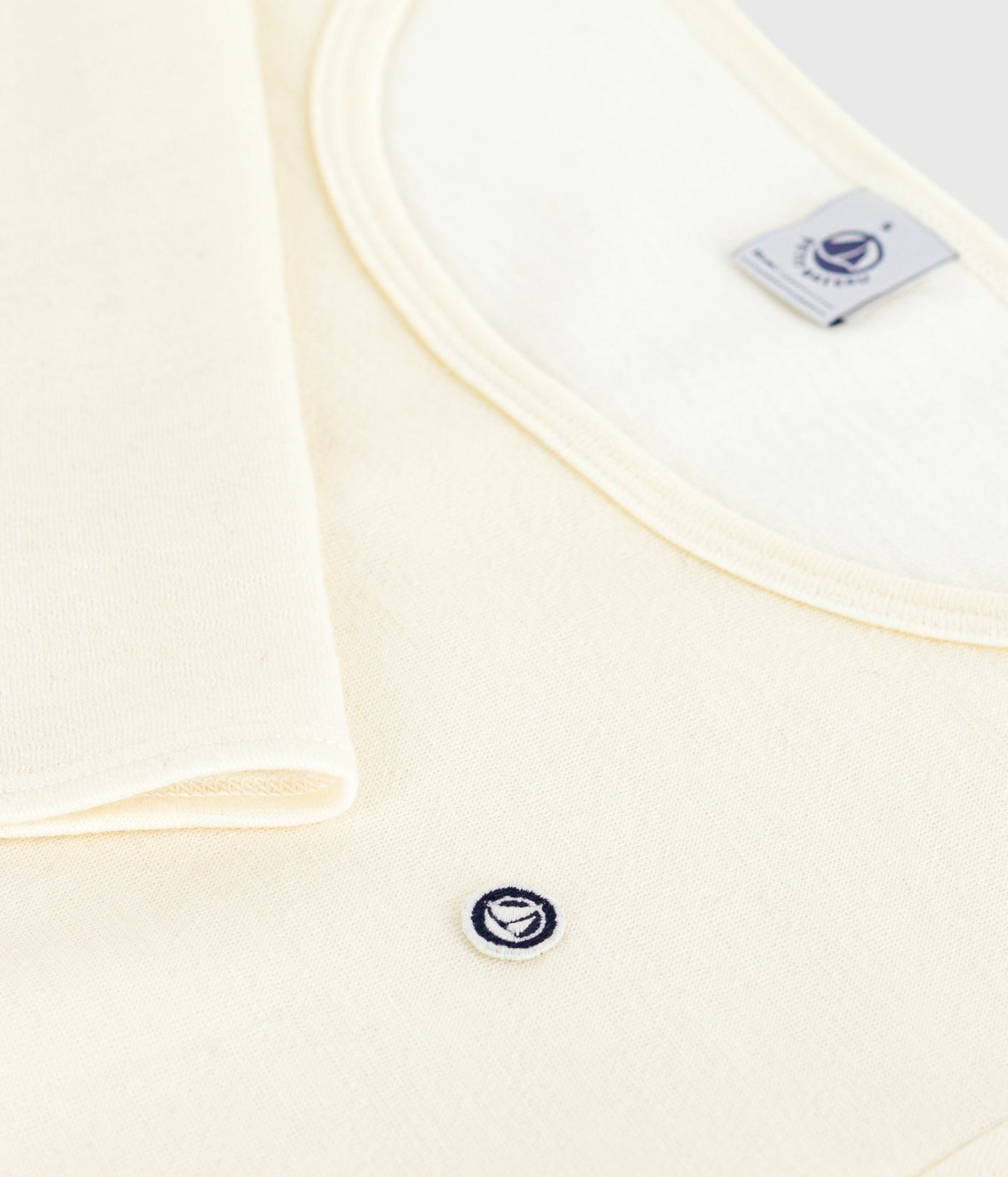 Tee-shirt femme en laine et coton manches longues