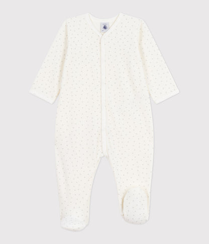 Pyjama bébé en velours imprimé petits cœurs