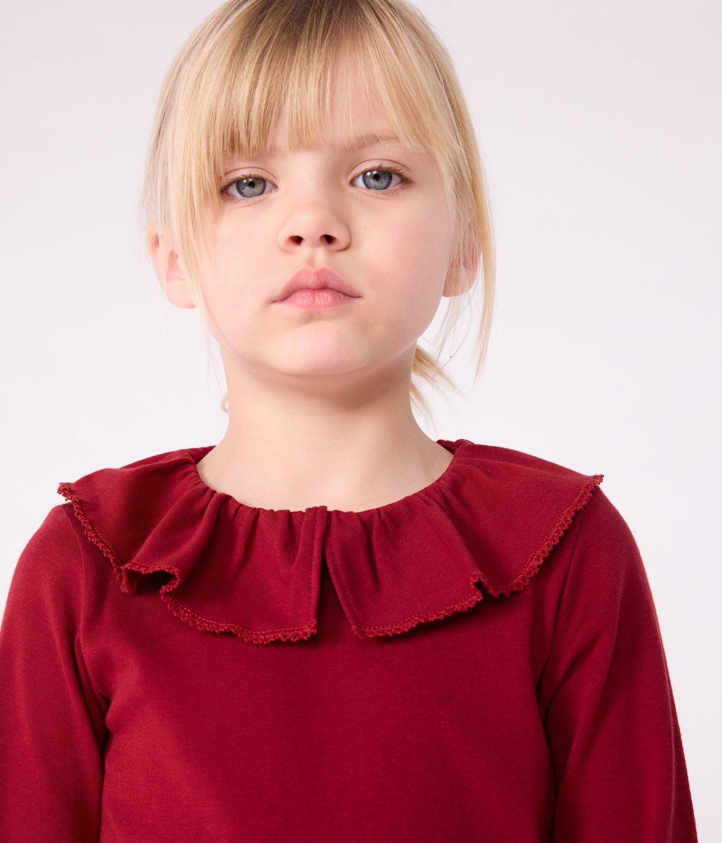 Tee-shirt enfant manches longues en coton uni