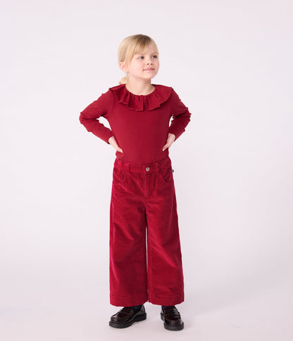 Tee-shirt enfant manches longues en coton uni