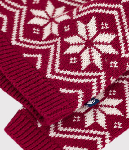 Pull bébé en laine et coton à motifs