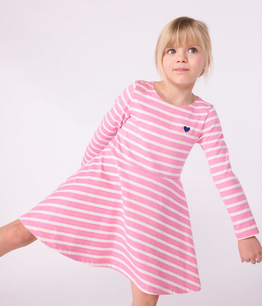 Robe enfant manches longues en coton