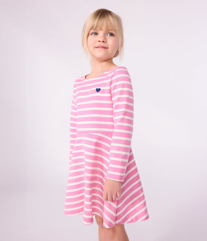 Robe enfant manches longues en coton
