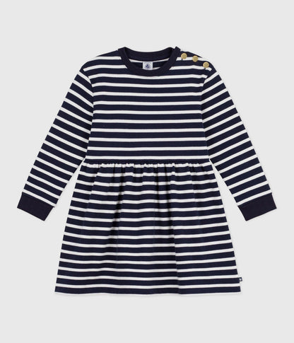 Robe enfant manches longues en coton