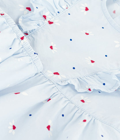 Robe bébé en coton manches courtes imprimée avec son bloomer