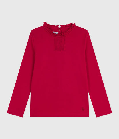 Tee-shirt enfant manches longues en coton uni