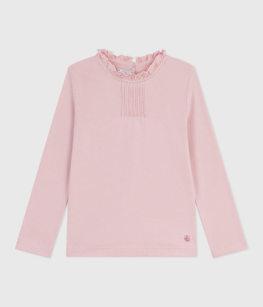 Tee-shirt enfant manches longues en coton uni