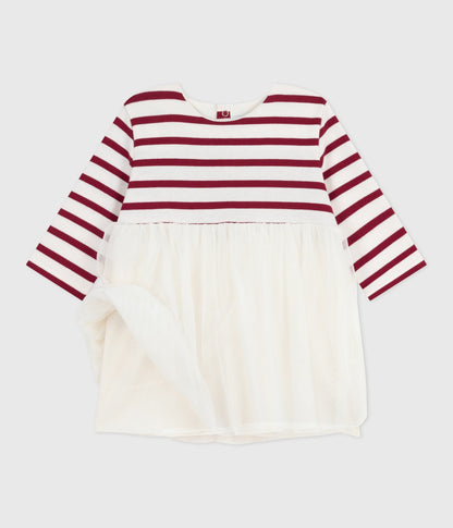 Robe bébé bi-matière manches longues