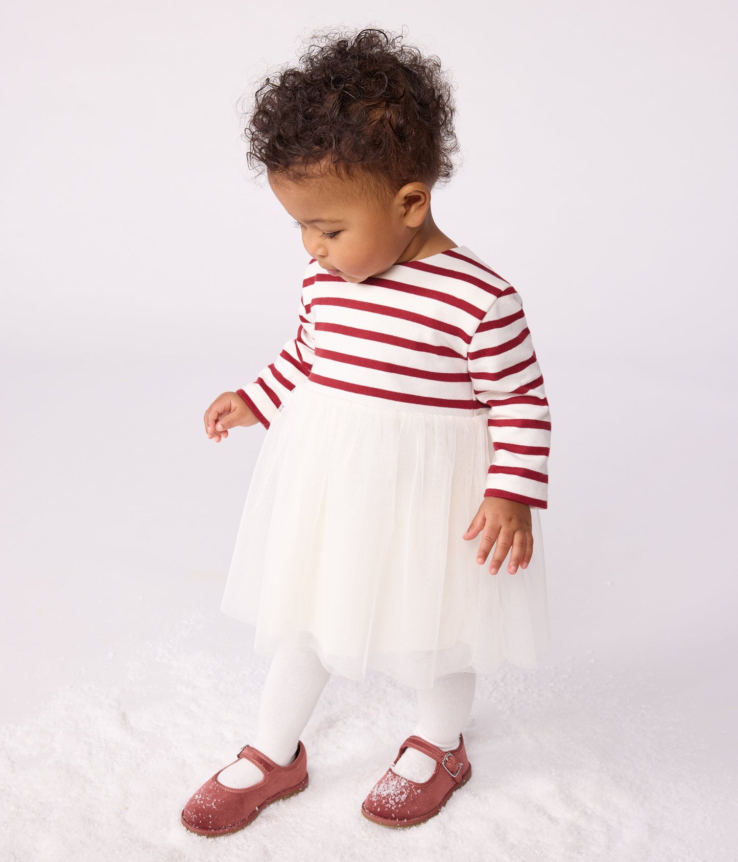 Robe bébé bi-matière manches longues