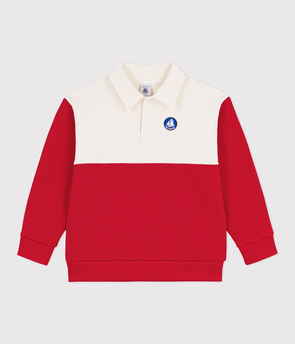 Sweatshirt esprit polo enfant en coton – F1
