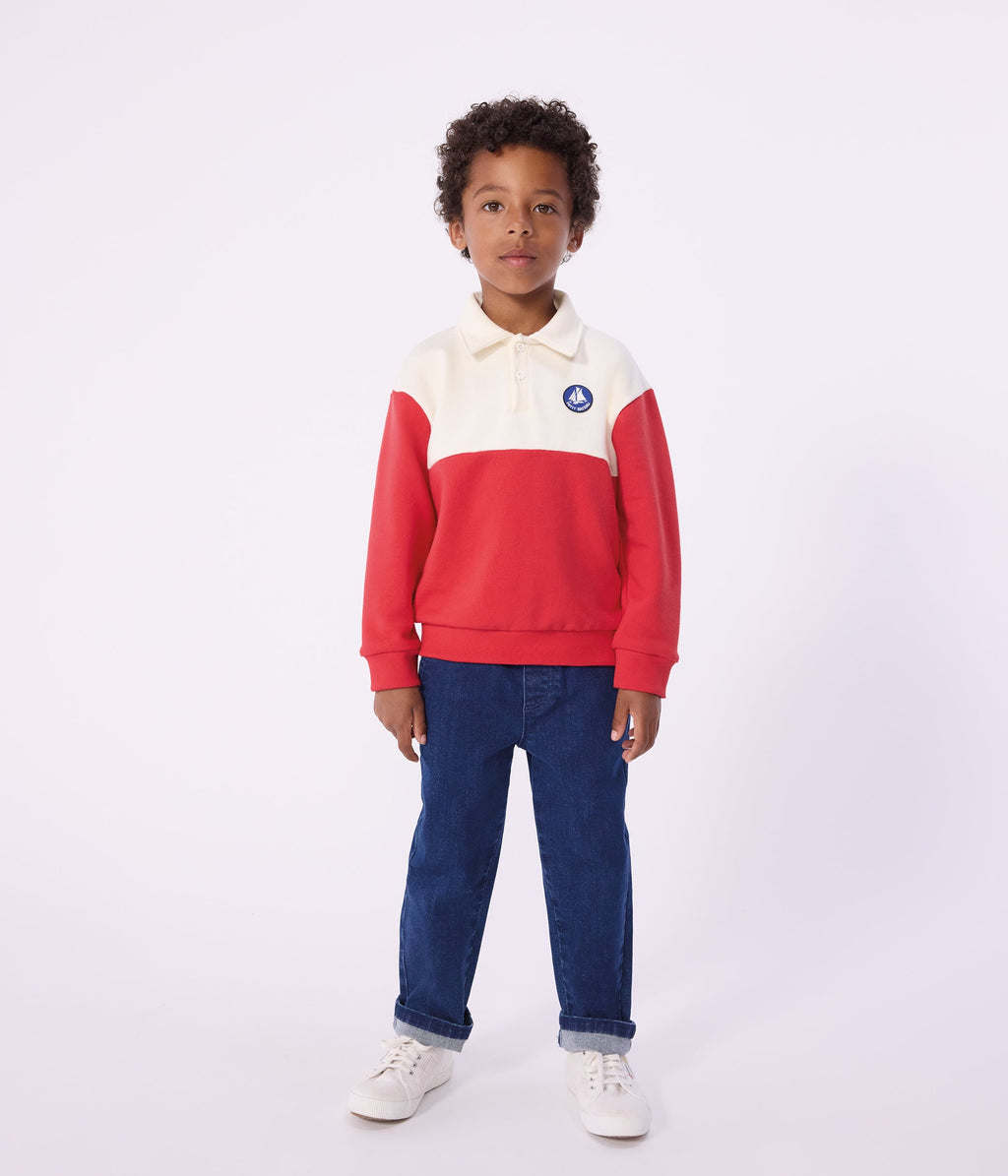 Sweatshirt esprit polo enfant en coton – J3