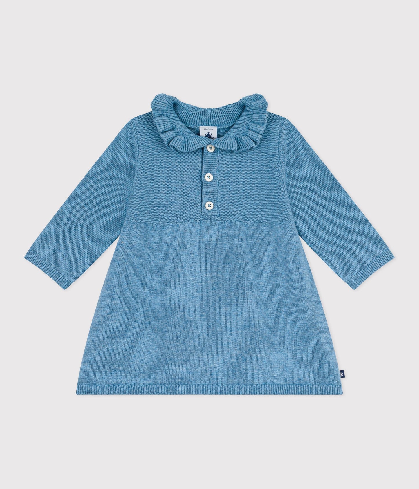 Robe bébé en laine et coton unie