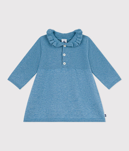Robe bébé en laine et coton unie