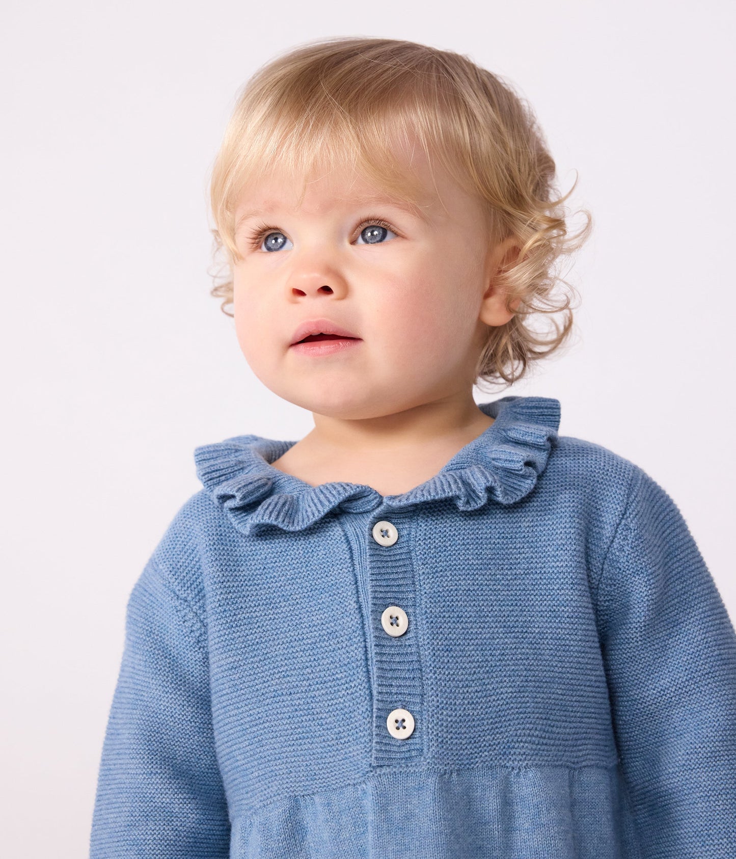 Robe bébé en laine et coton unie