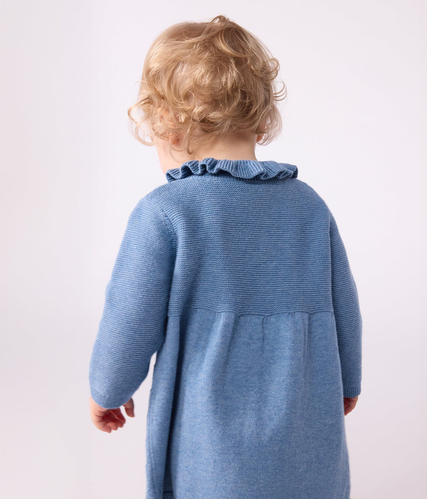 Robe bébé en laine et coton unie