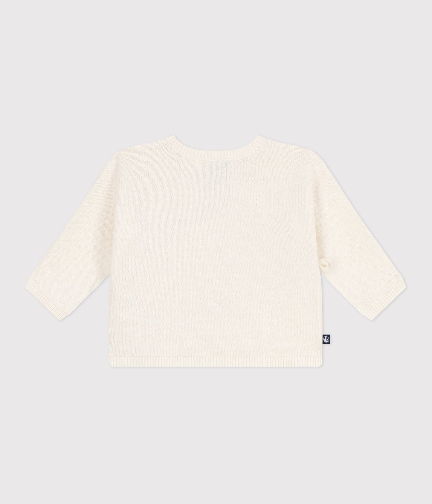 Brassière bébé cache-cœur ajourée en tricot laine et coton – D1