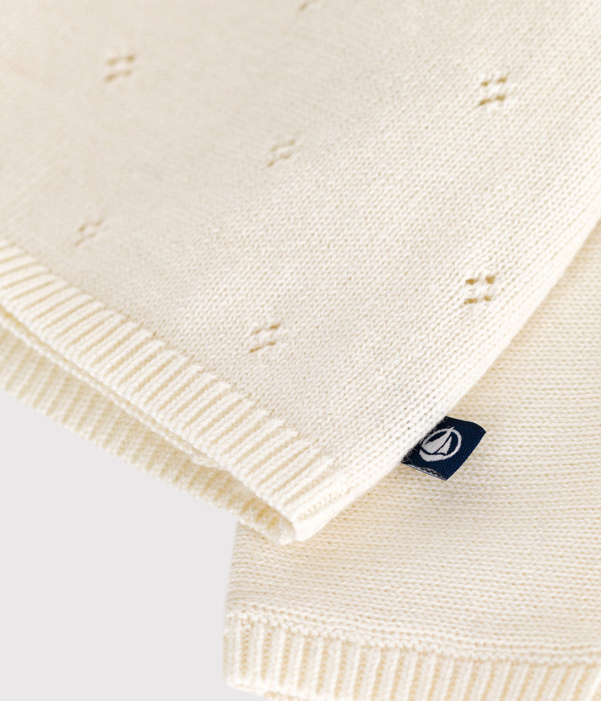Brassière bébé cache-cœur ajourée en tricot laine et coton – Z1