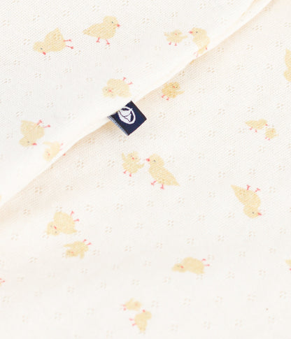 Combinaison bébé en coton, imprimé poussins