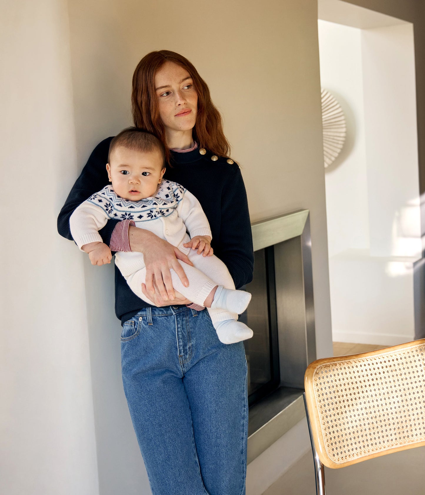 Ensemble 2 pièces bébé cardigan jacquard en tricot