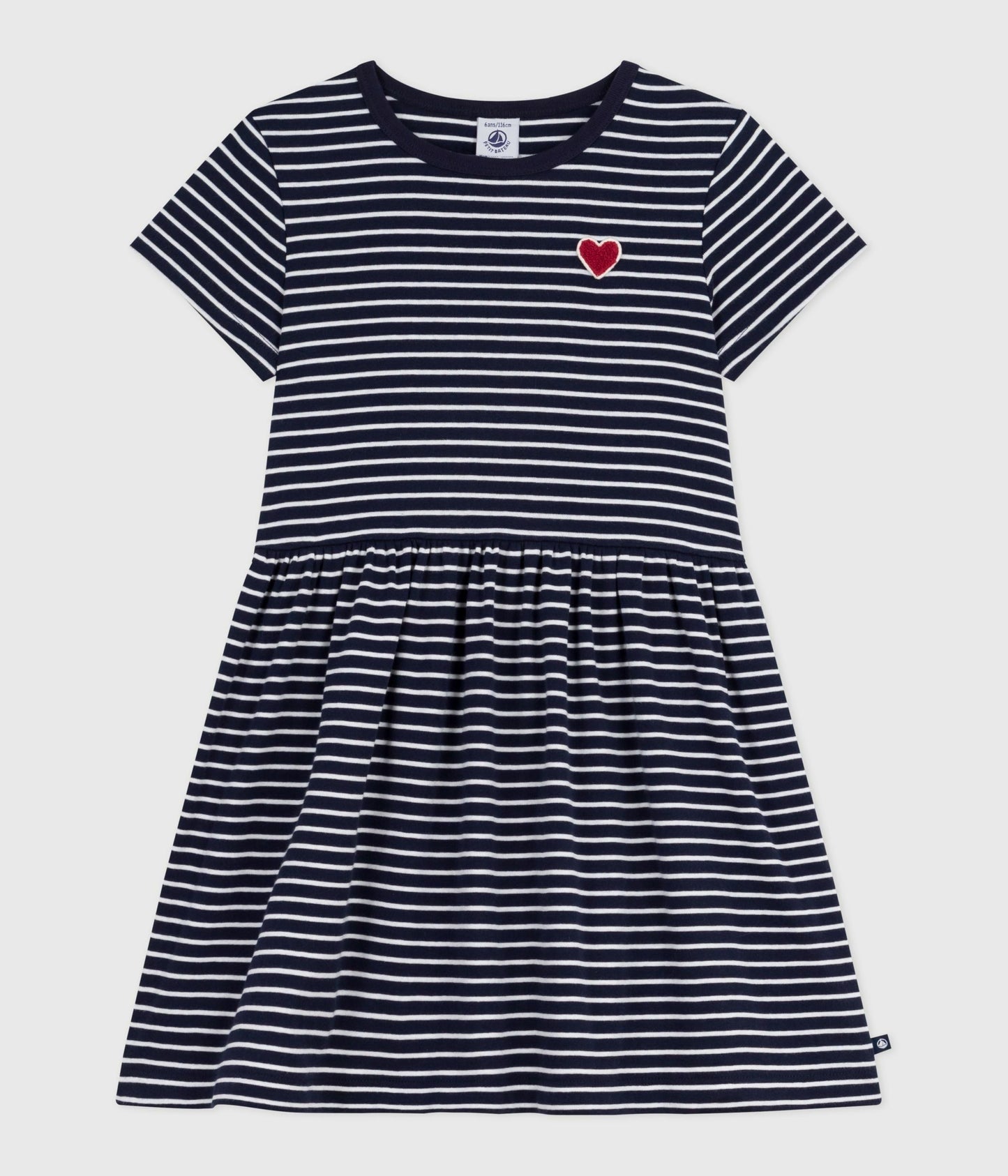 Robe enfant en coton manches courtes rayée