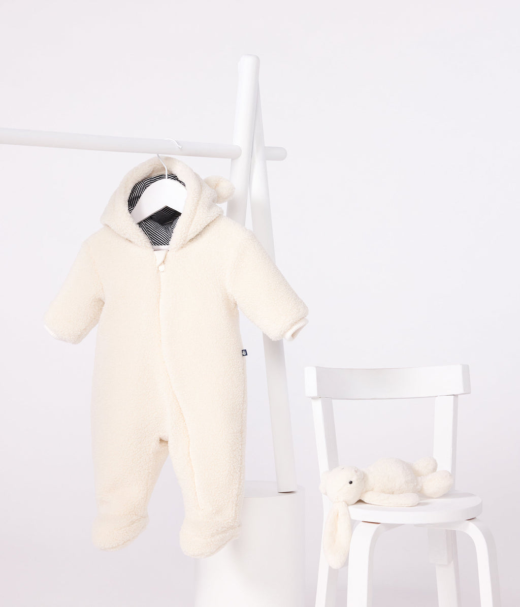 Combi pilote bébé en sherpa avec oreilles et doublée milleraies — porté | Petit Bateau Seraf Genève