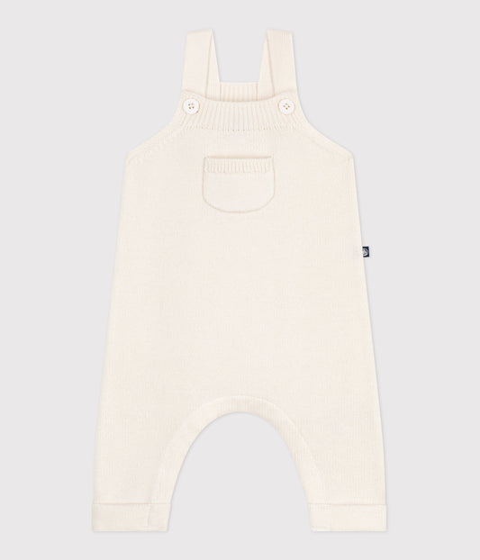 Salopette bébé unie en tricot laine et coton