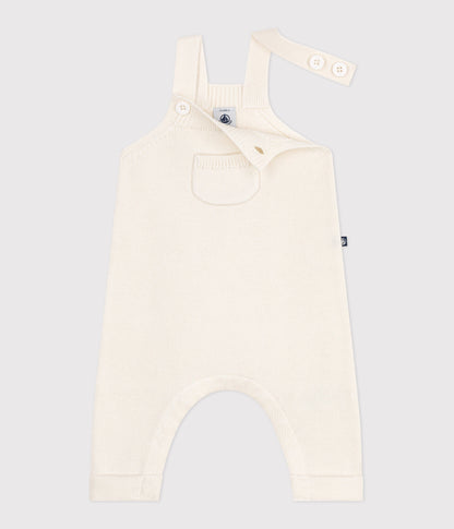 Salopette bébé unie en tricot laine et coton
