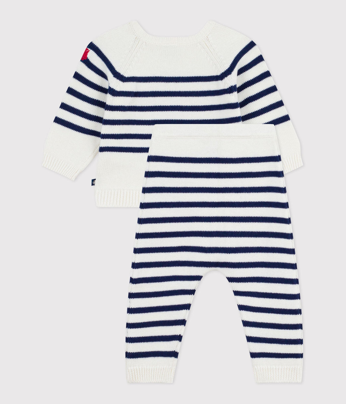 Ensemble 2 pièces bébé rayure marinière en tricot – D1