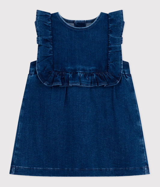 Robe bébé sans manche en denim