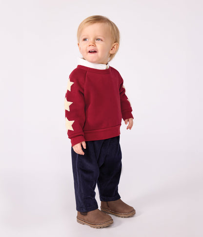 Sweatshirt bébé en coton doux et chaud motif étoiles