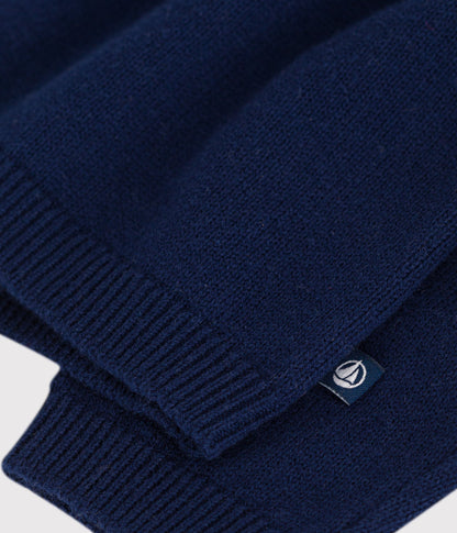 Cardigan bébé en tricot laine et coton uni à col