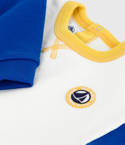 Sweatshirt bébé en coton colorblock