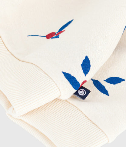 Sweatshirt bébé en coton imprimé baies à volants