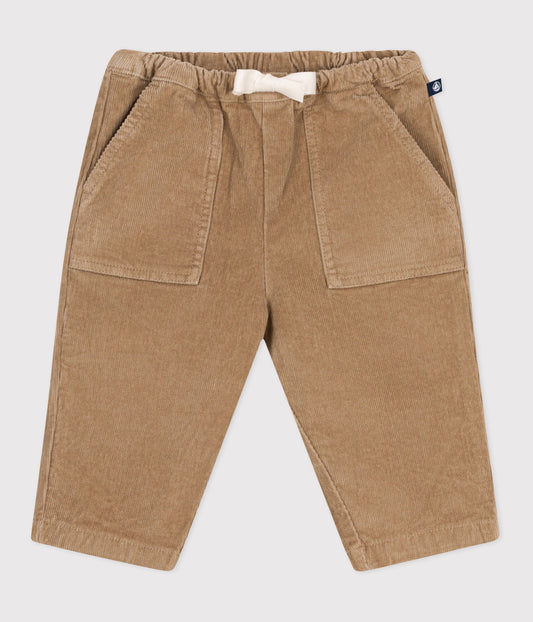 Pantalon bébé en velours uni