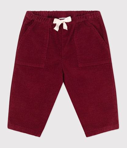 Pantalon bébé en velours uni