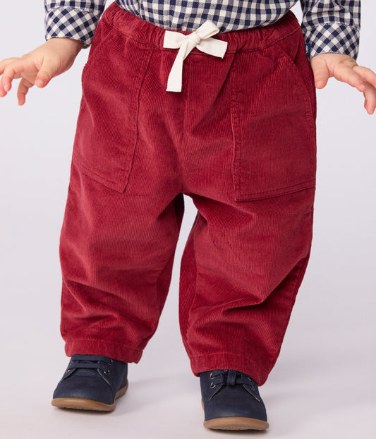 Pantalon bébé en velours uni