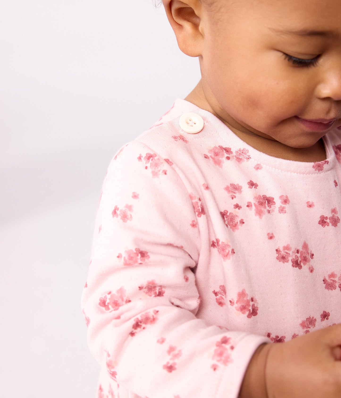 Robe bébé en coton manches longues imprimée fleurs