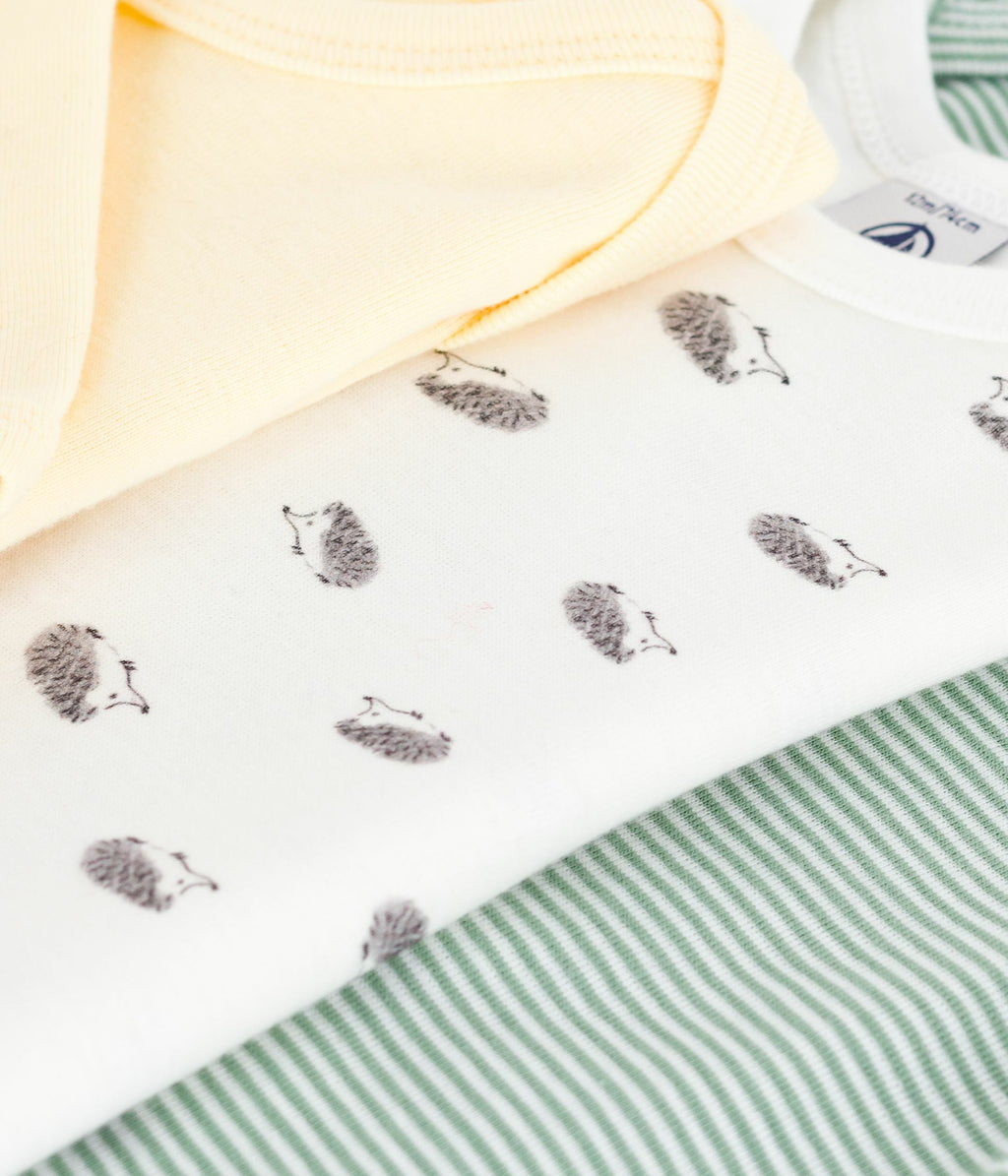 Lot de bodies manches longues en coton imprimé hérissons bébé
